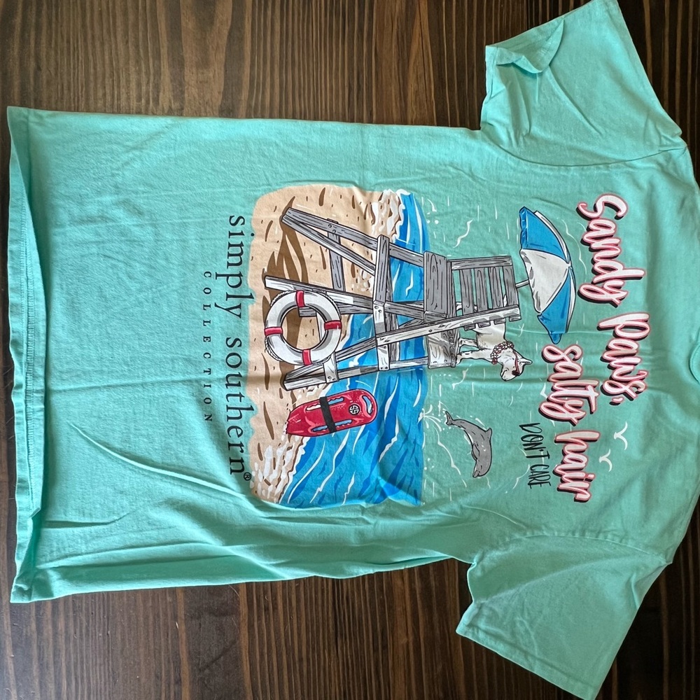 Simply Southern Mint Green Short Sleeve Tee - Picture 3 of 4